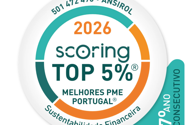 Selo Scoring TOP 5% Melhores PME Portugal 2026 – Ansirol, 7.º ano consecutivo